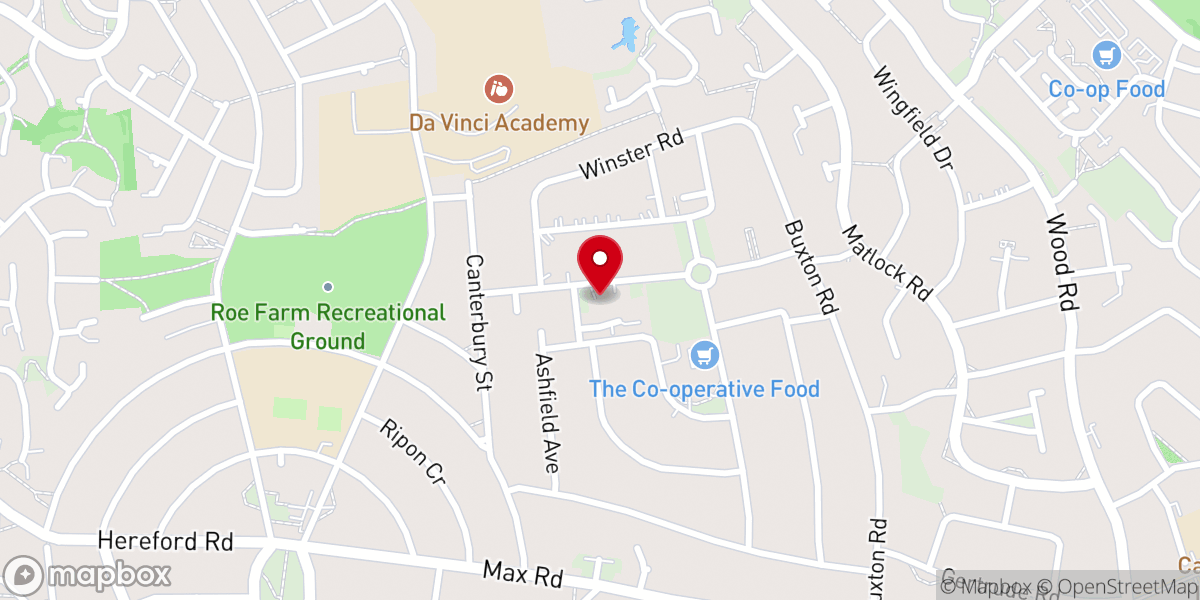 Map showing location of Saint Philip's Church