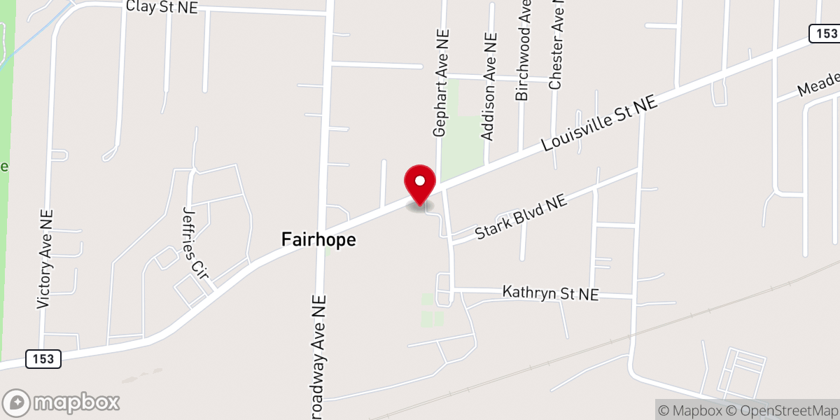 Map showing location of Fairhope Faith Church