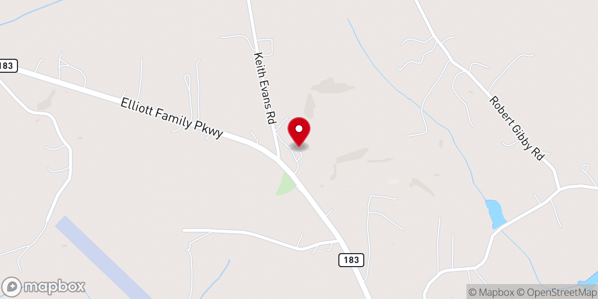 Map showing location of McKee's Chapel United Methodist Church