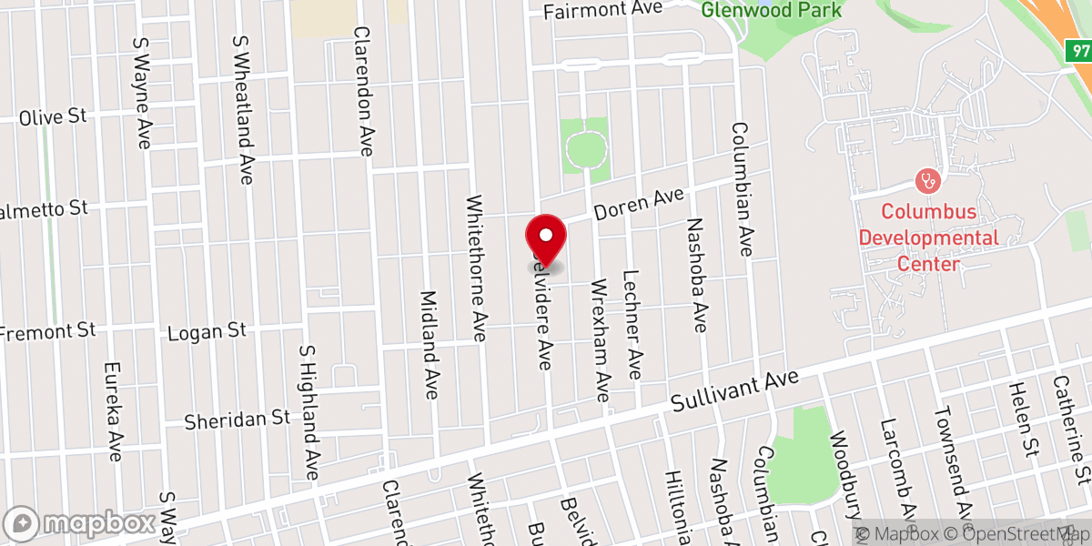 Map showing location of Imani Christian Church