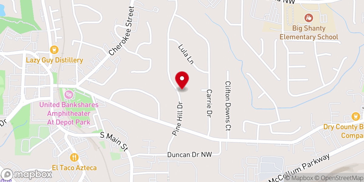 Map showing location of Atlanta Waterski Experience