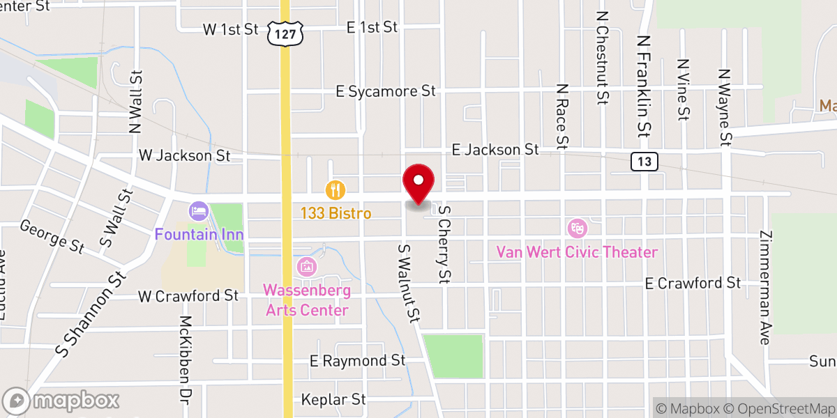 Map showing location of United States Postal Service