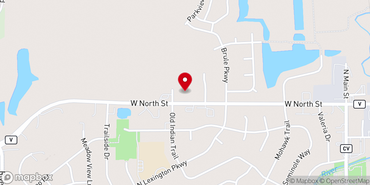 Map showing location of DeForest Bible Church