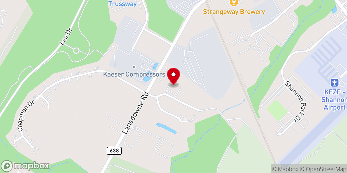 Map showing location of Calvary Chapel Fredericksburg