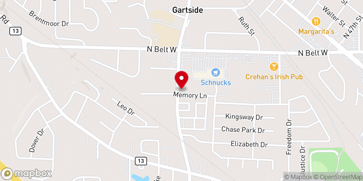 Map showing location of Hope Chapel