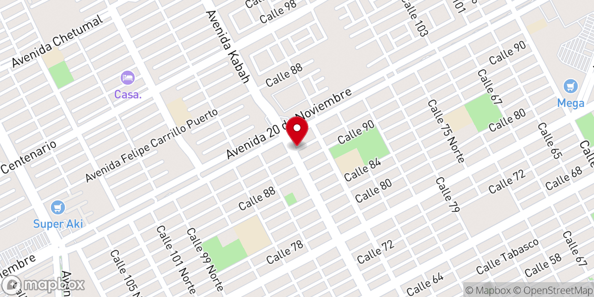 Map showing location of Iglesia Adoradores Pentecostales
