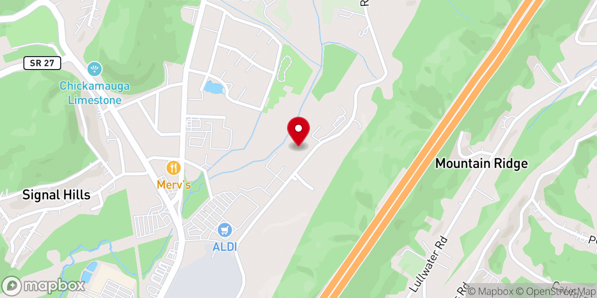 Map showing location of Chattanooga Primitive Baptist