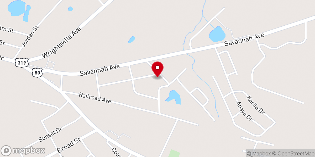 Map showing location of First Baptist Church of East Dublin