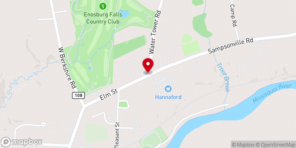 Map showing location of Enosburg