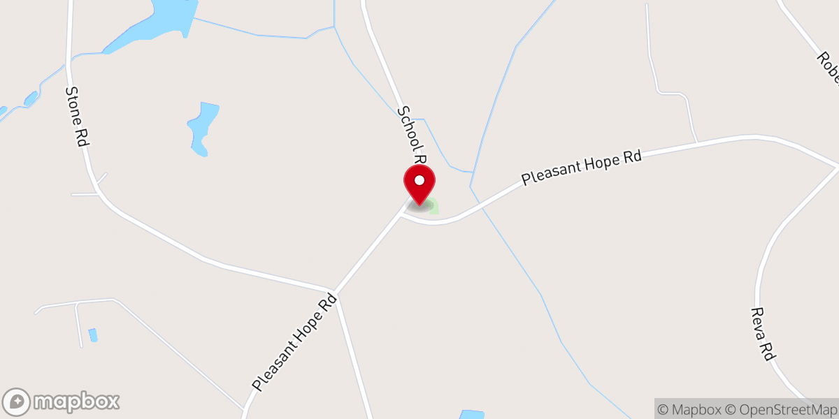 Map showing location of Pleasant Hope Church