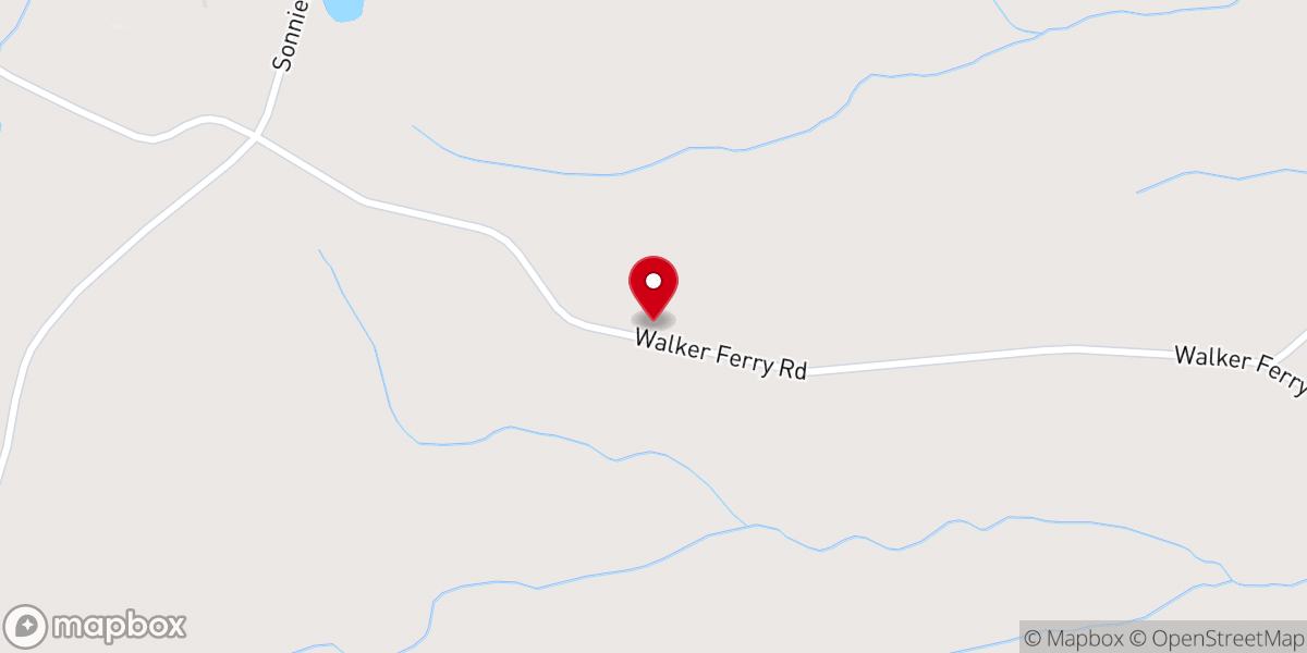 Map showing location of Grant Parish Volunteer Fire Station