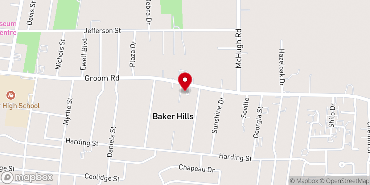 Map showing location of Baker Church of the Nazarene