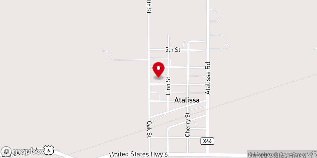 Map showing location of Atalissa Church of Christ