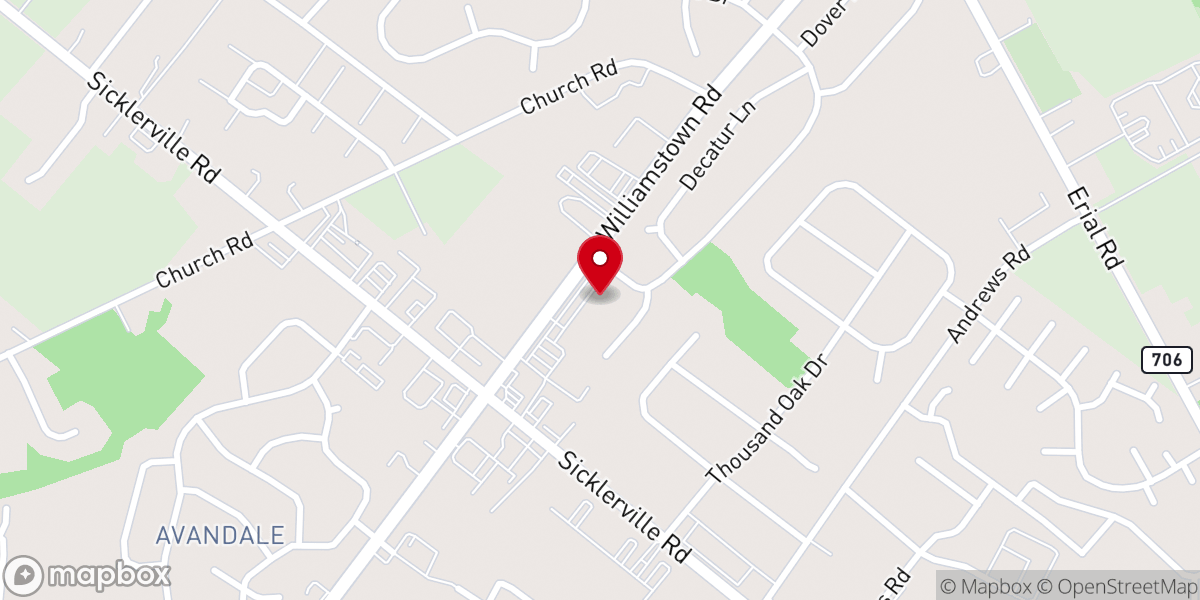 Map showing location of Crown Fried Chicken