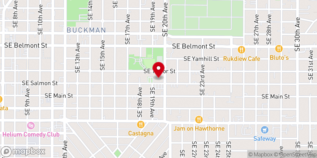 Map showing location of Hinson Memorial Baptist Church