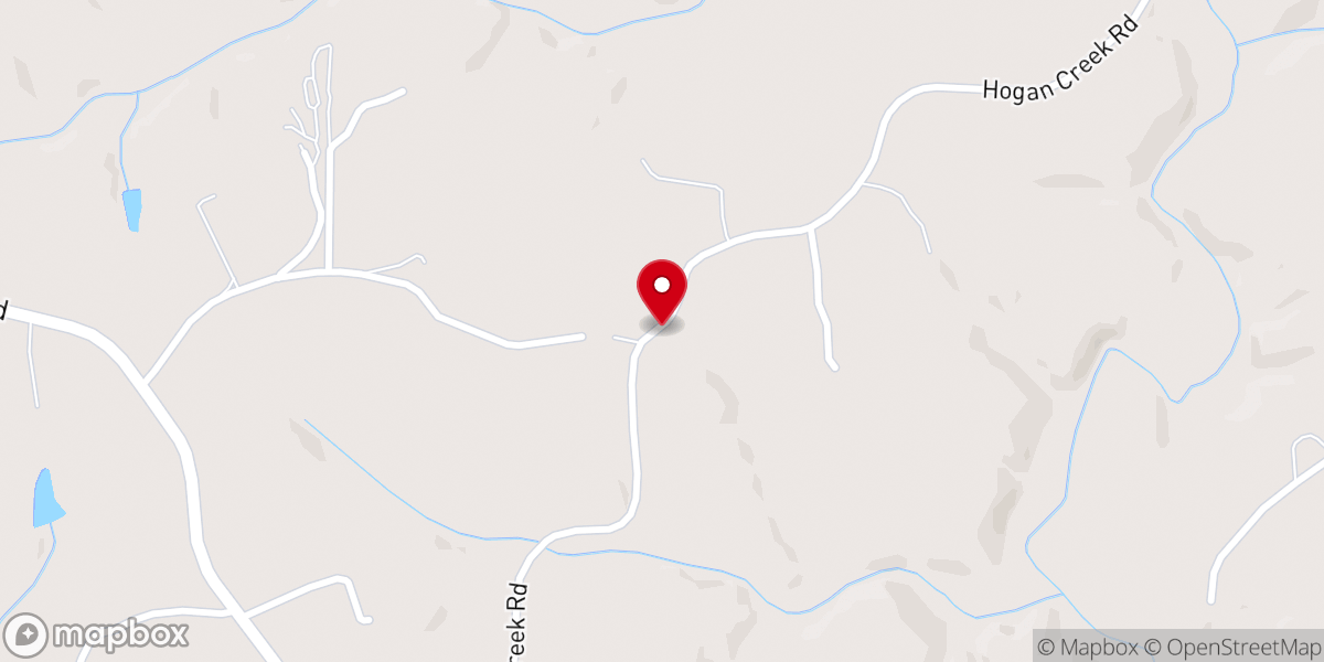 Map showing location of Hogan Creek Primitive Baptist Church
