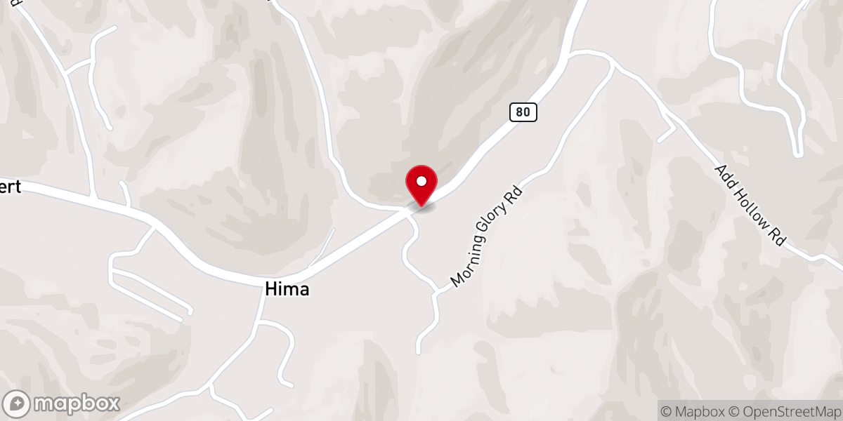 Map showing location of Horse Creek Holiness Church