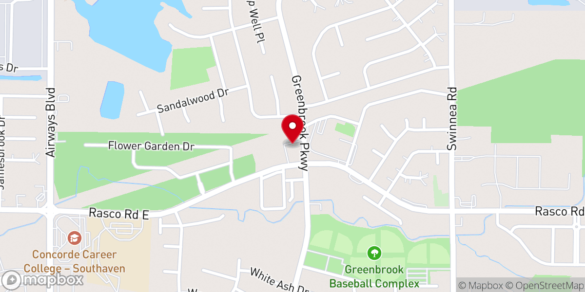 Map showing location of Greenbrook Baptist Church & Kindergarten