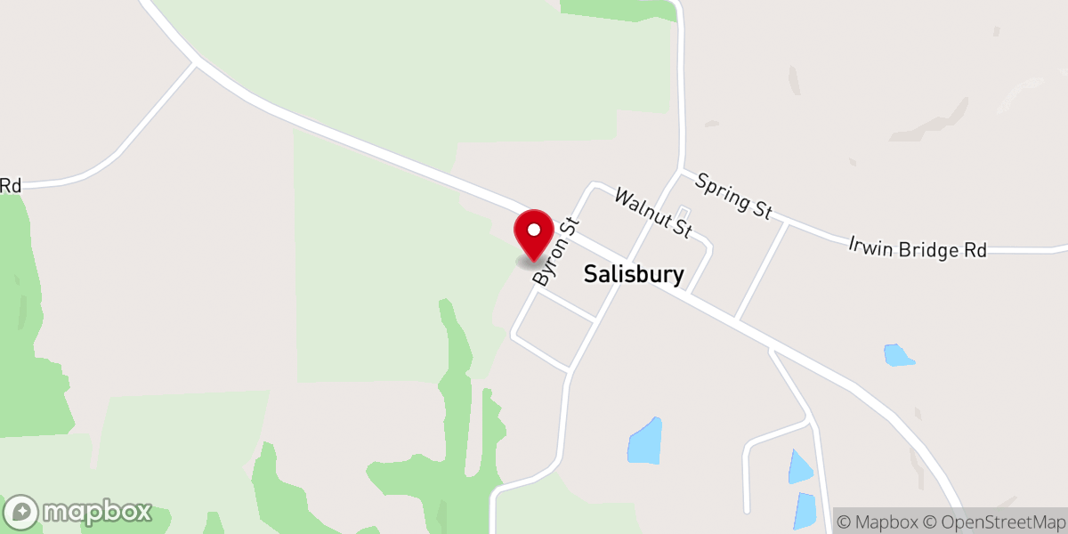 Map showing location of Salisbury Baptist Church