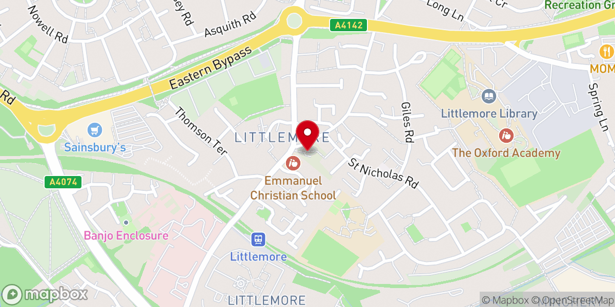 Map showing location of Saint Mary & Saint Nicholas, Littlemore