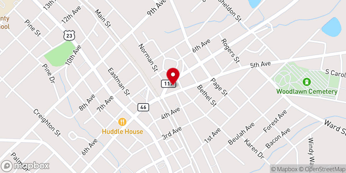 Map showing location of First Methodist Church