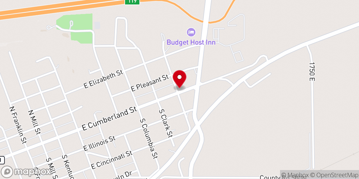 Map showing location of Greenup Pilgrim Holiness Church