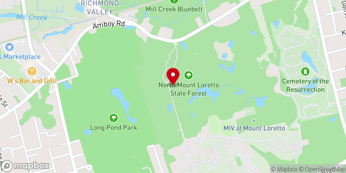 Map showing location of North Mount Loretto State Forest