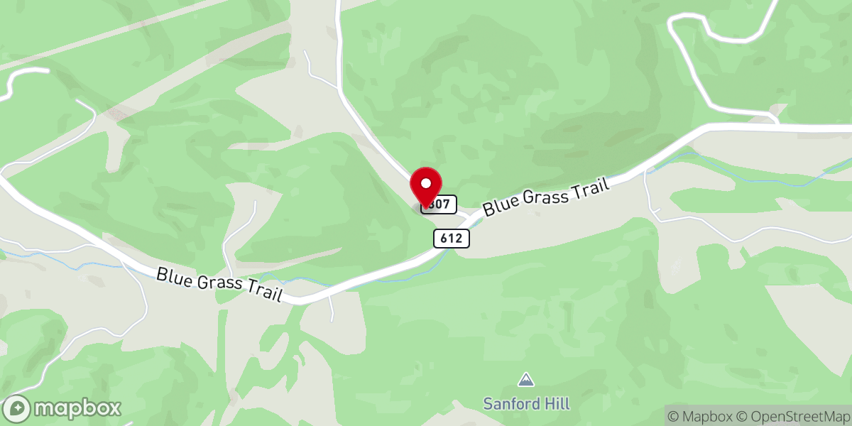 Map showing location of Mount Horeb Church