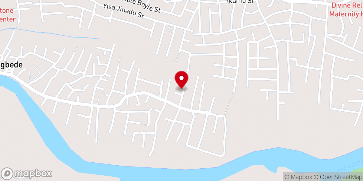 Map showing location of The Church Of God igbede