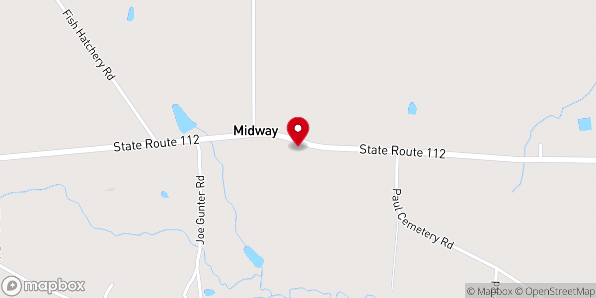 Map showing location of Pisgah Baptist Church