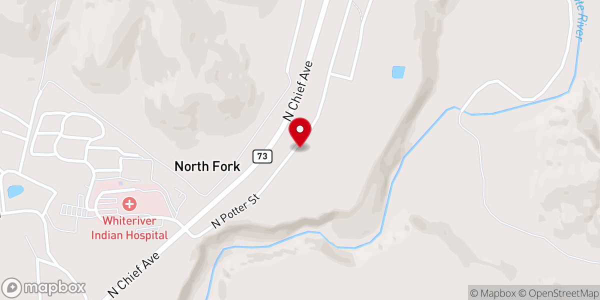 Map showing location of North Fork Miracle Church