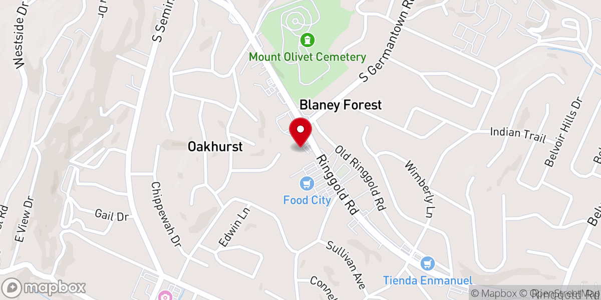 Map showing location of Edgewood Baptist Church
