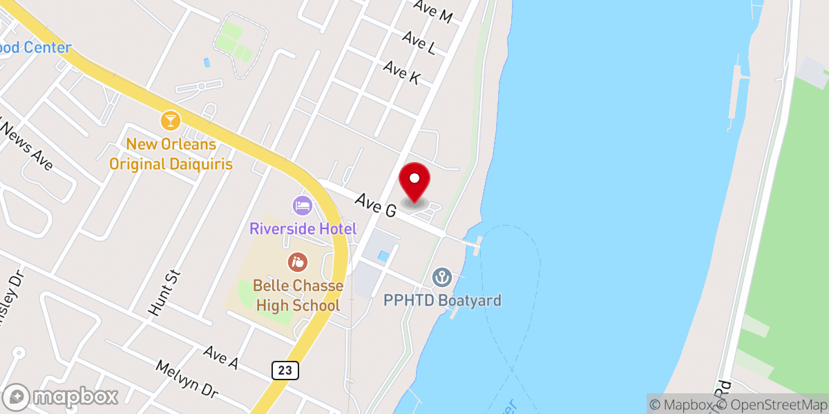 Map showing location of Plaquemines Parish Council