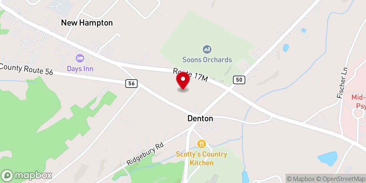 Map showing location of Denton Presbyterian Church