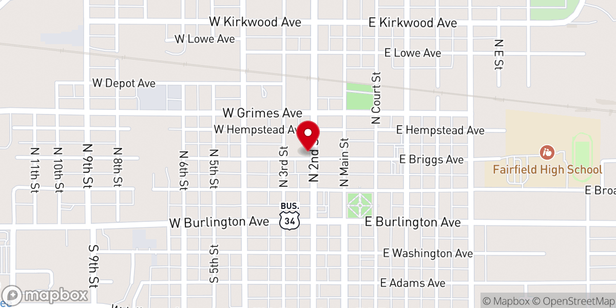 Map showing location of First Lutheran Church ELCA