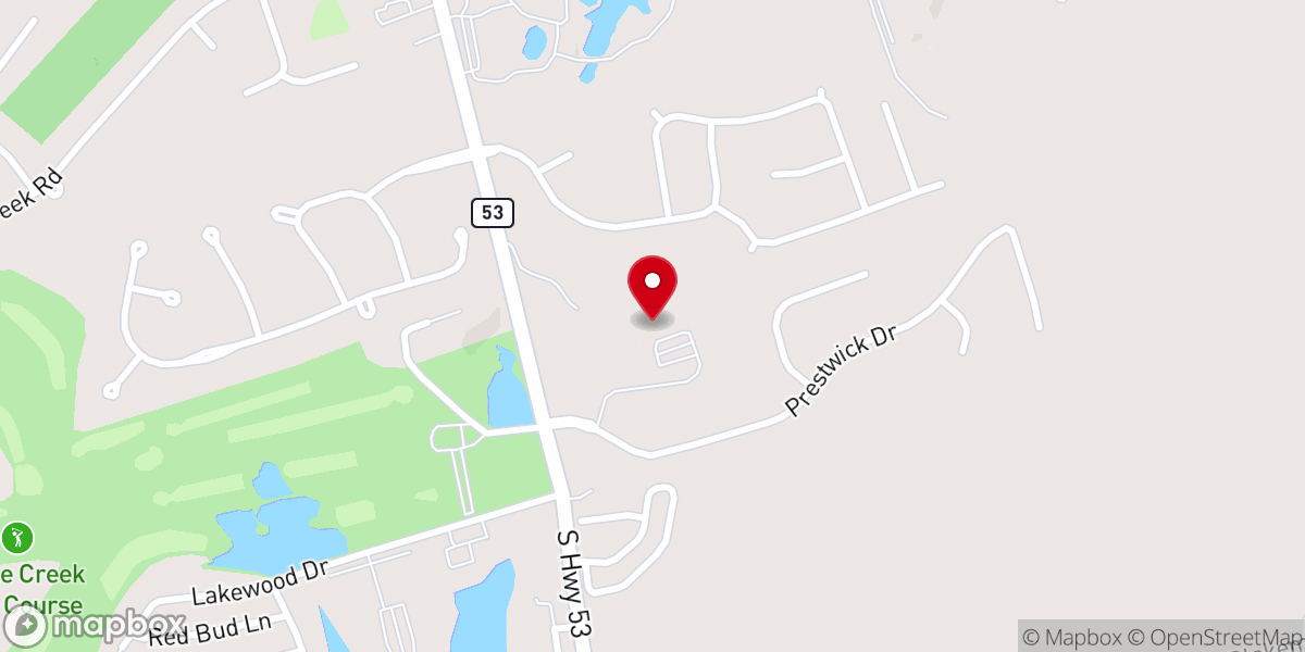 Map showing location of Life Church