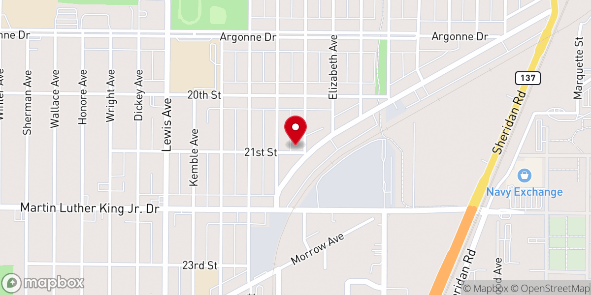 Map showing location of Church Of The Nazarene North Chicago