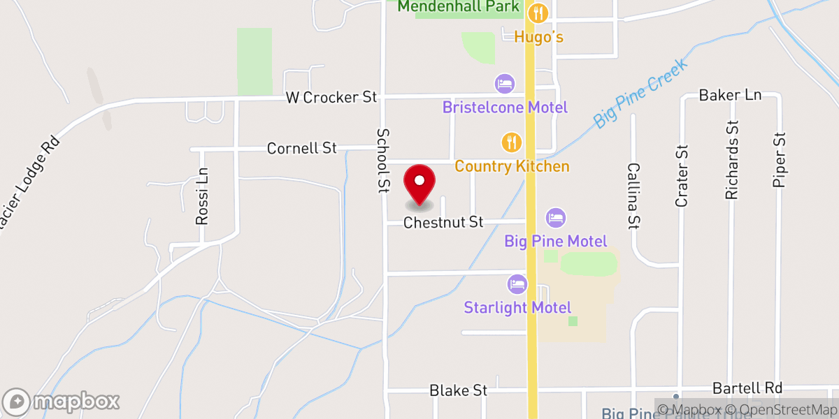 Map showing location of First Baptist Church-Big Pine
