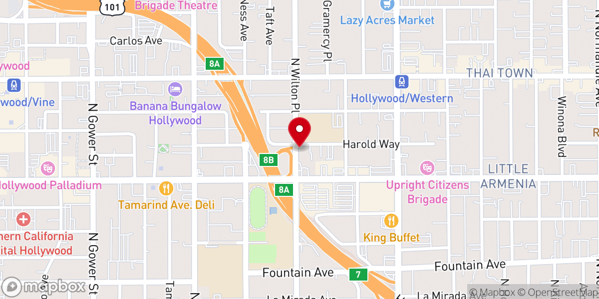 Map showing location of First Southern Baptist Church of Hollywood