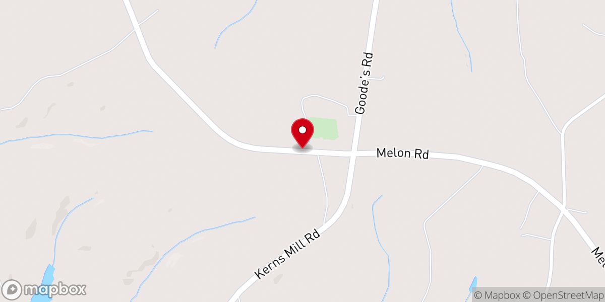 Map showing location of White Oak Baptist Church