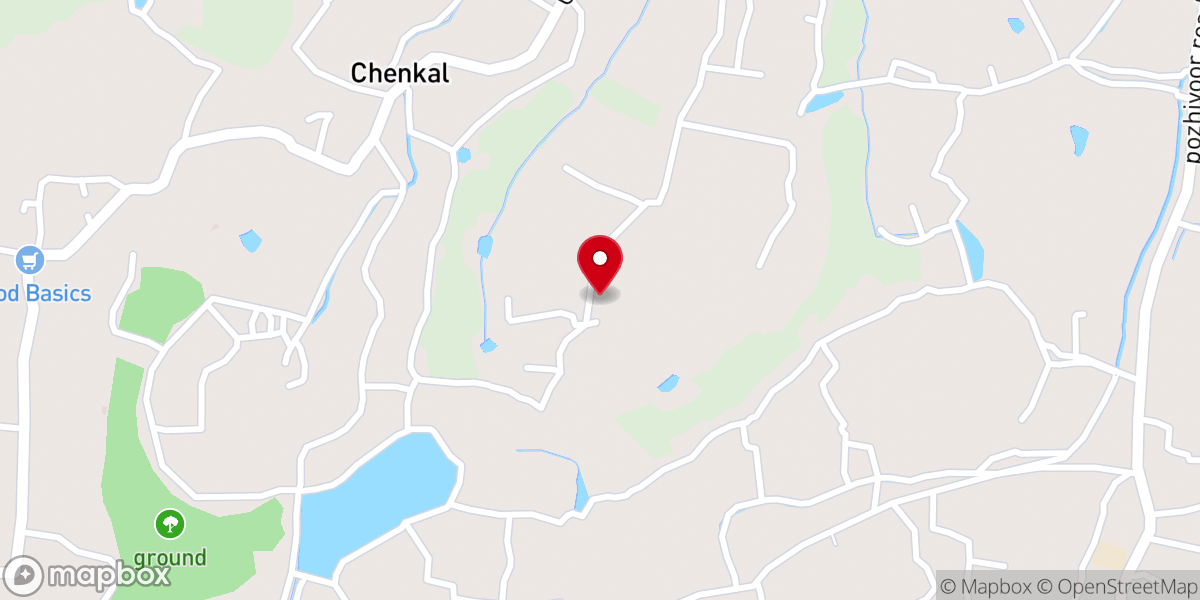 Map showing location of Little Flower Church, Kunnanvila