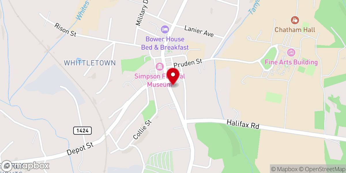 Map showing location of Pittsylvania County Community Center