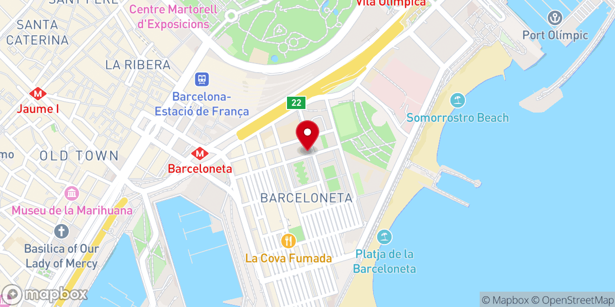 Map showing location of Iglesia evangélica bautista de La Barceloneta