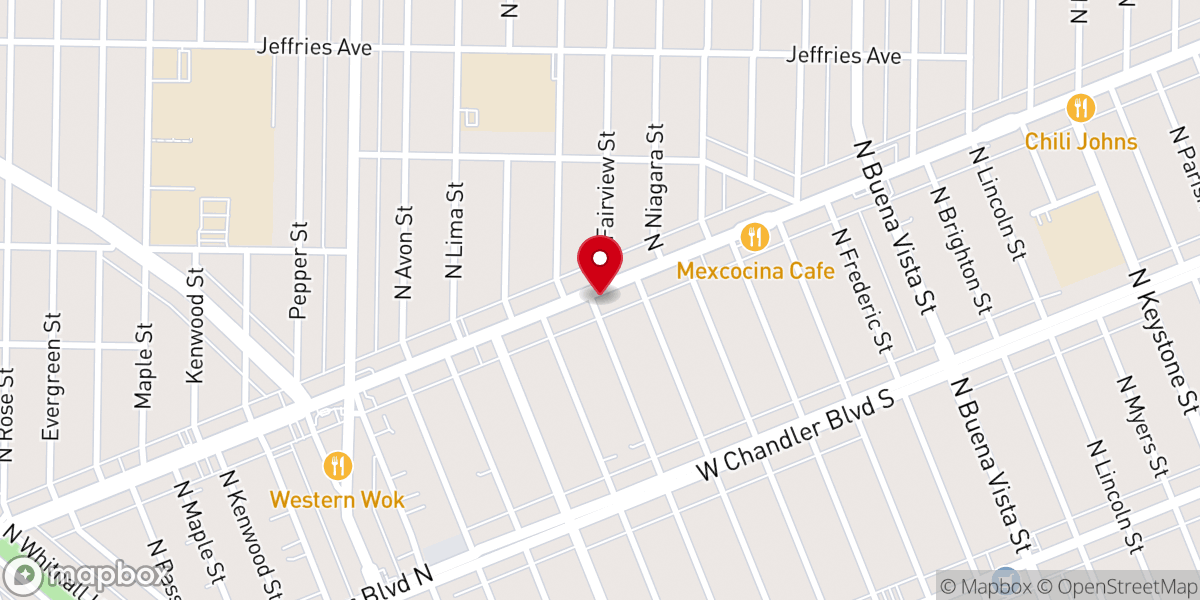 Map showing location of The Burbank Church of Christ