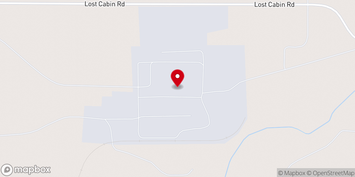 Map showing location of Lost Cabin Gas Plant
