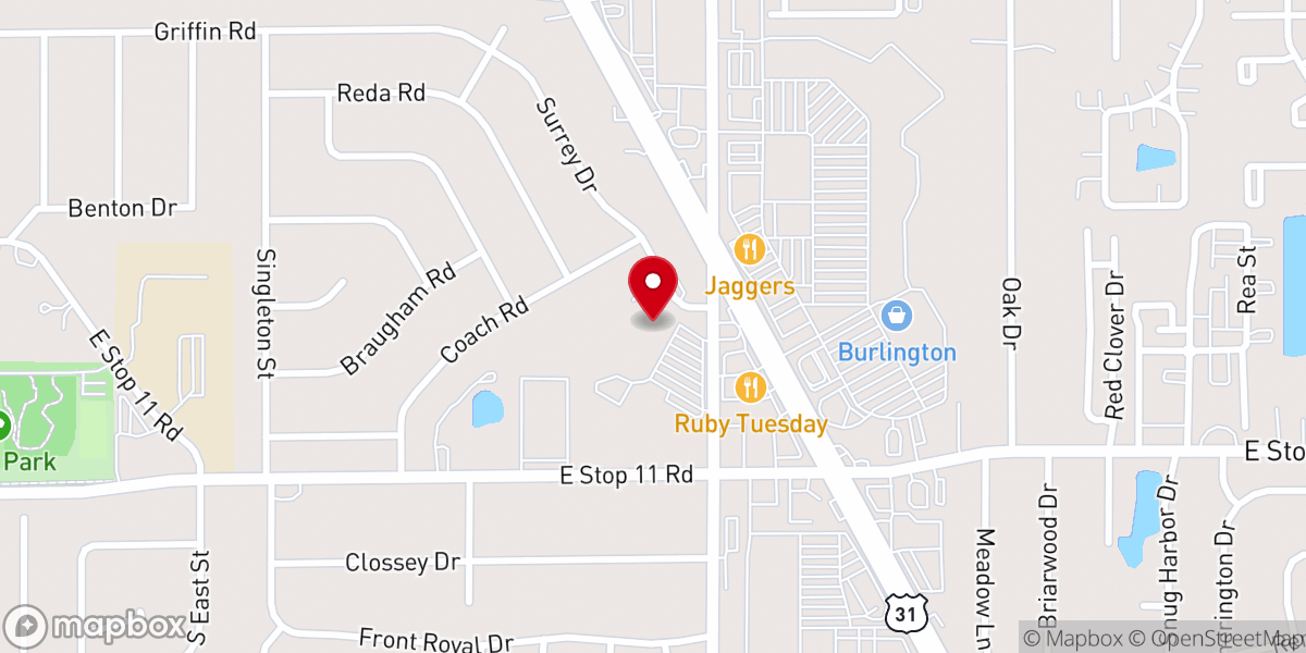 Map showing location of Vineyard Church