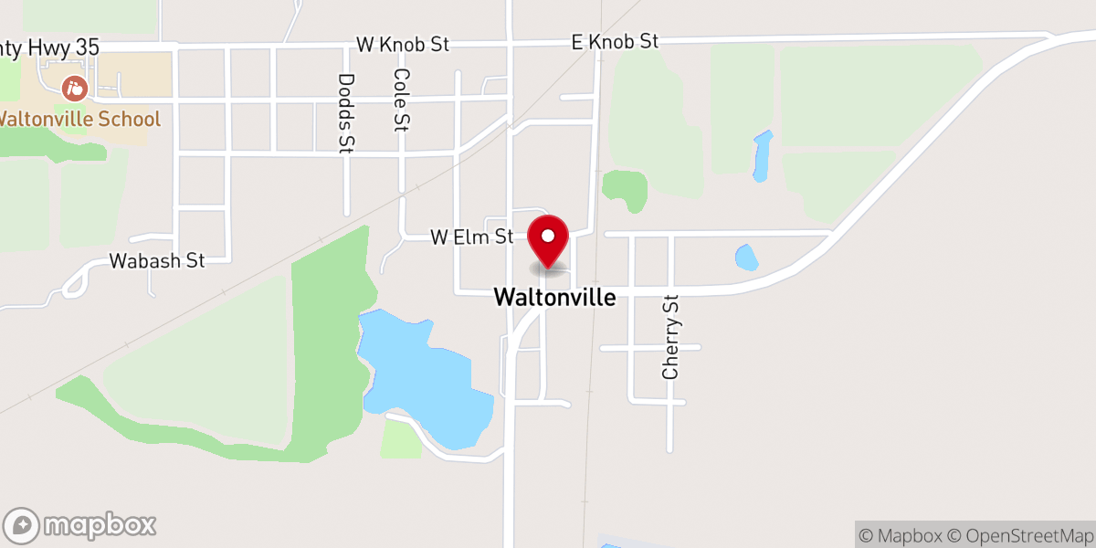 Map showing location of Waltonville Village Hall