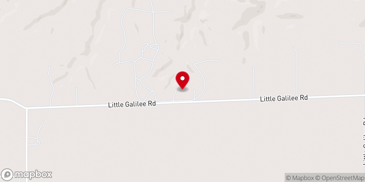 Map showing location of Little Galilee Church