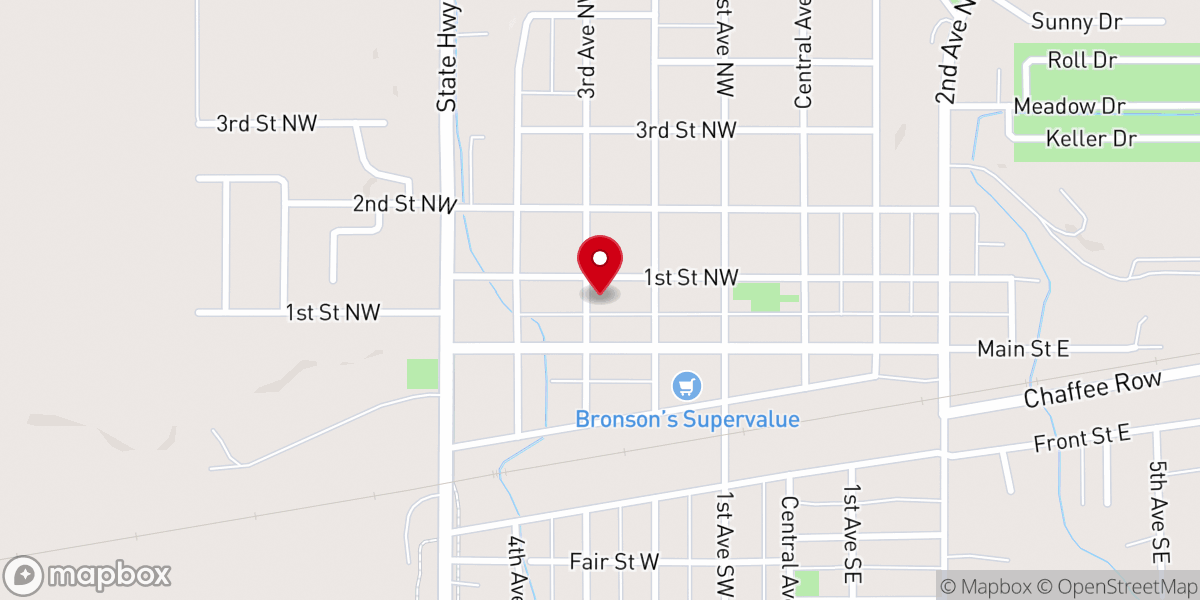 Map showing location of Congregational Church