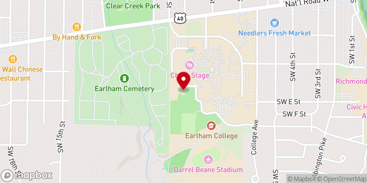 Map showing location of Clear Creek Friends Meeting